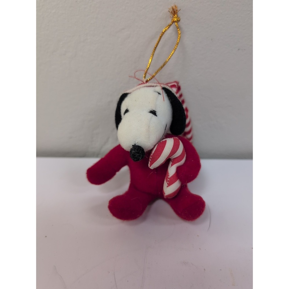 VINTAGE PEANUTS SNOOPY PLUSH CHRISTMAS ORNAMENT‎